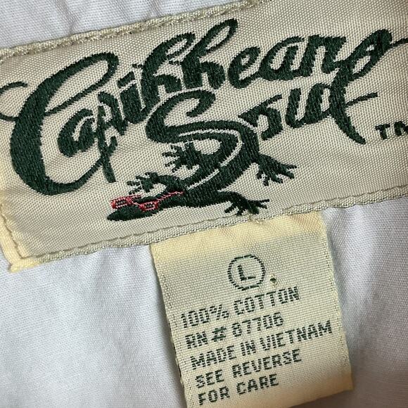 Caribbean Soul Mens Pure Cotton Button Up Casual Low Tide Lounge Tee Large - Picture 6 of 9